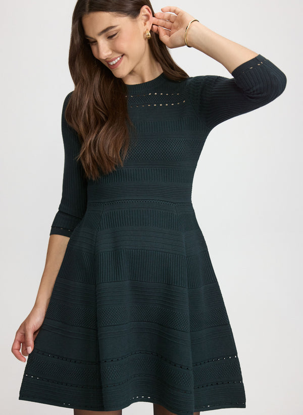 Laura Pointelle Detail Knit Dress