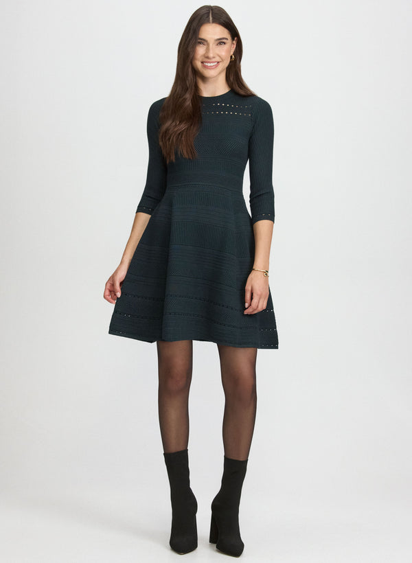 laura Pointelle Detail Knit Dress