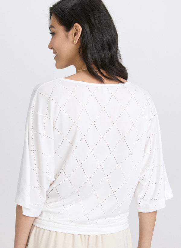 Laura Pointelle Dolman Sleeve Top