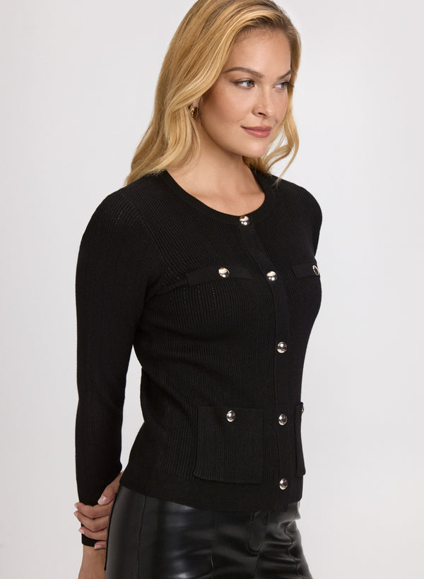 Laura Pointelle Knit Cardigan