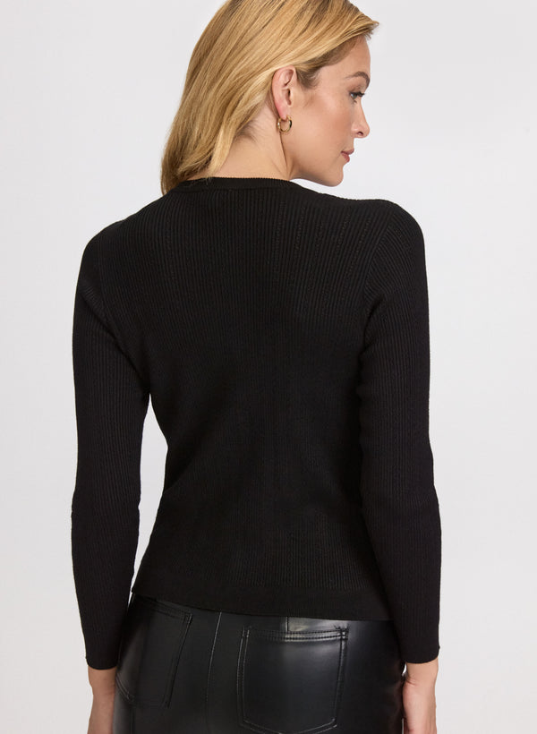 Laura Pointelle Knit Cardigan