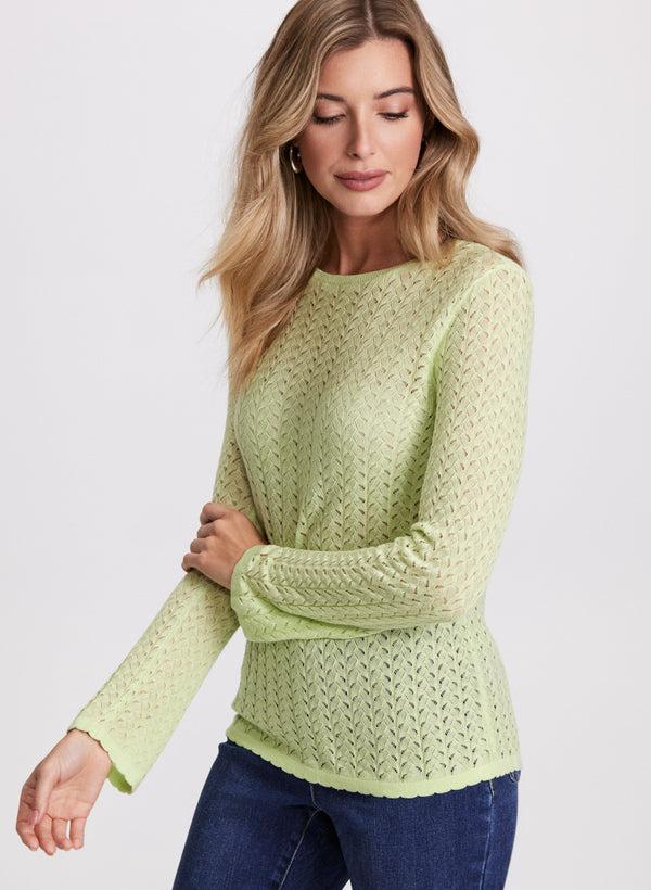 Laura Pointelle Knit Sweater