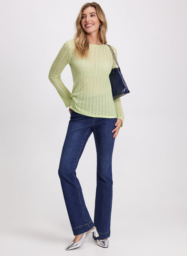 Laura Pointelle Knit Sweater