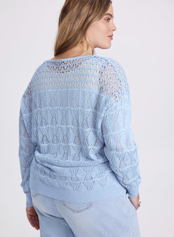 Laura Pointelle Knit Sweater