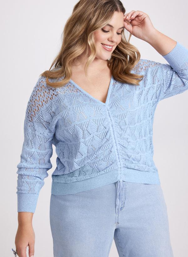 laura Pointelle Knit Sweater