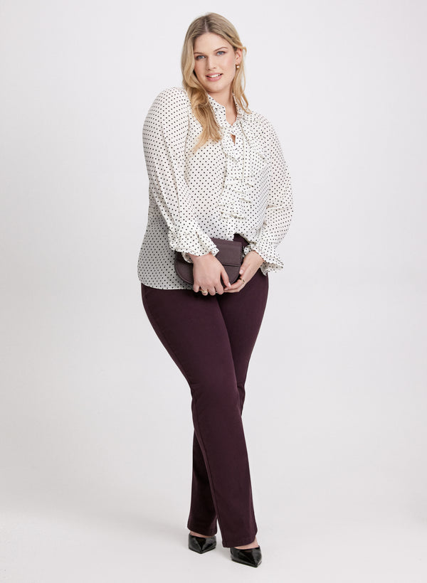 laura Polka Dot Blouse & Straight Leg Jeans