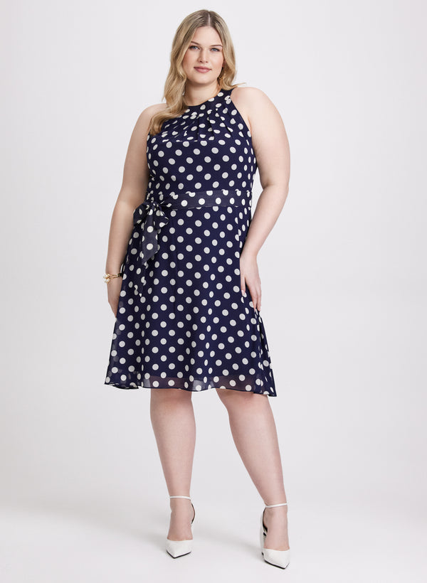 Laura Polka Dot Chiffon Dress