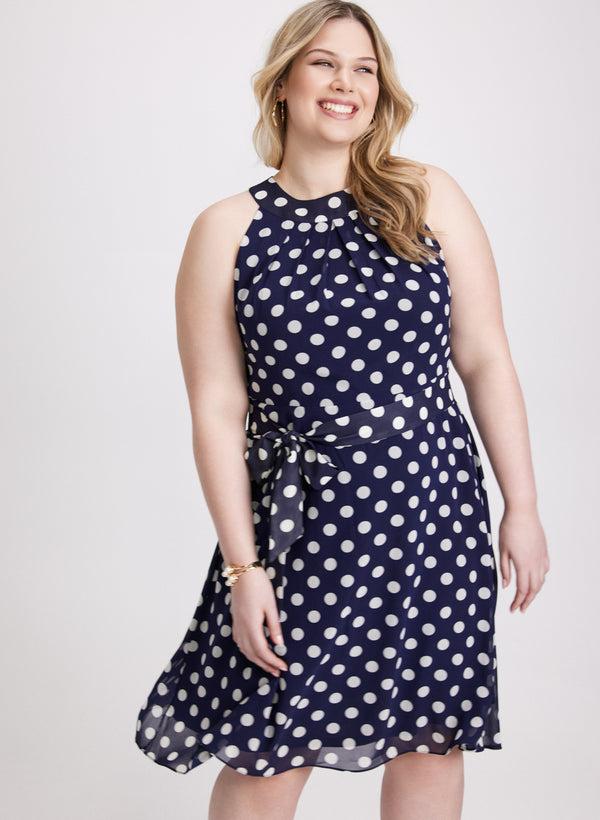 laura Polka Dot Chiffon Dress