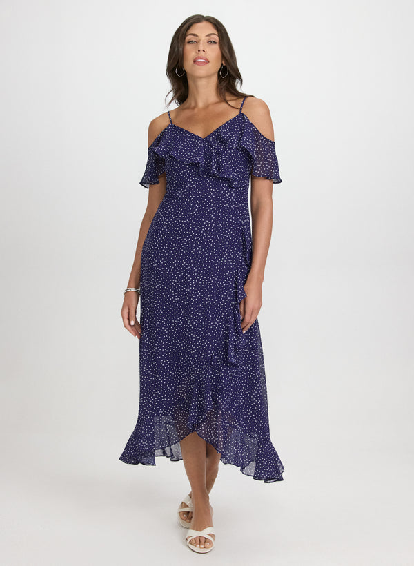 laura Polka Dot Chiffon Dress