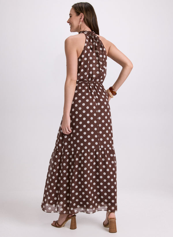 Laura Polka Dot Halter Neck Dress