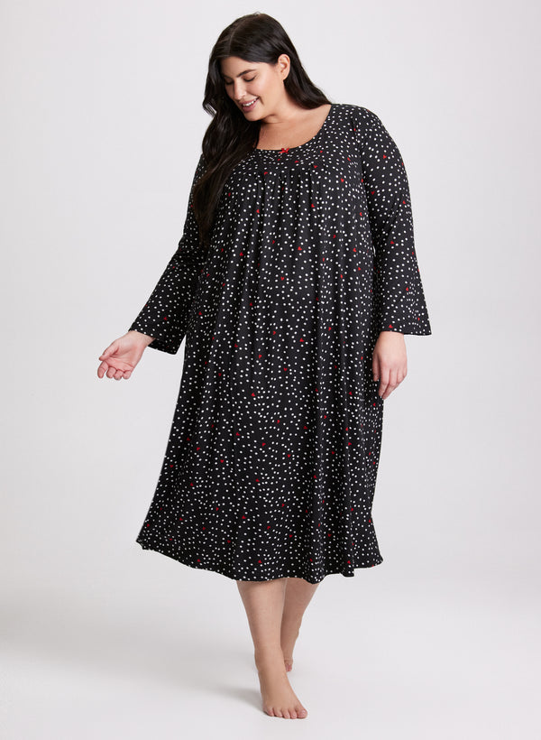 laura Polka Dot & Heart Nightgown
