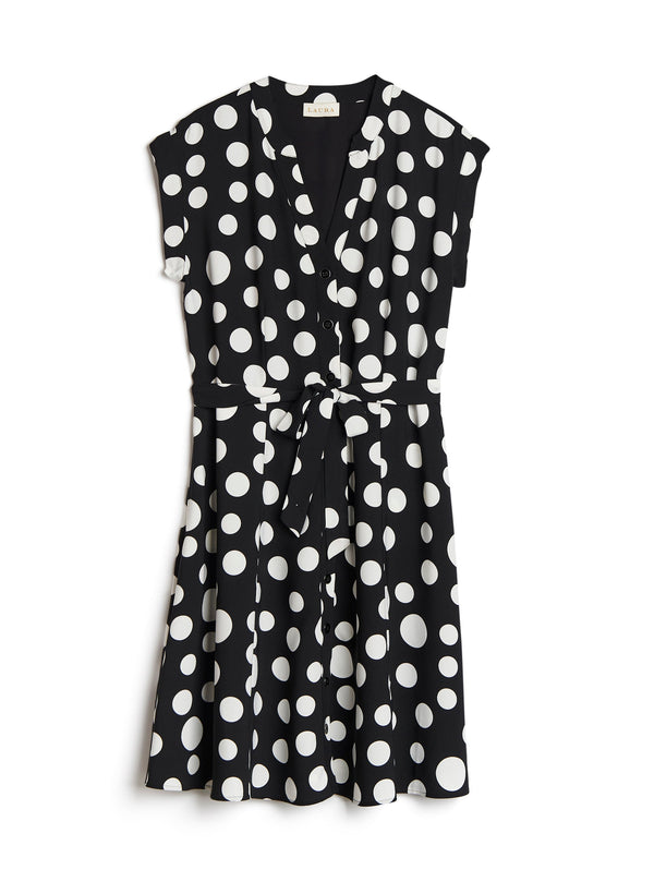 Laura Polka Dot Print Shirt Dress