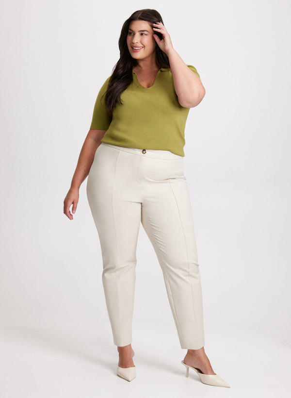 laura Polo Sweater & City Fit Slim Leg Pants