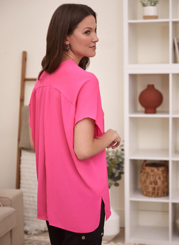 Laura Poncho Sleeve V-Neck Blouse