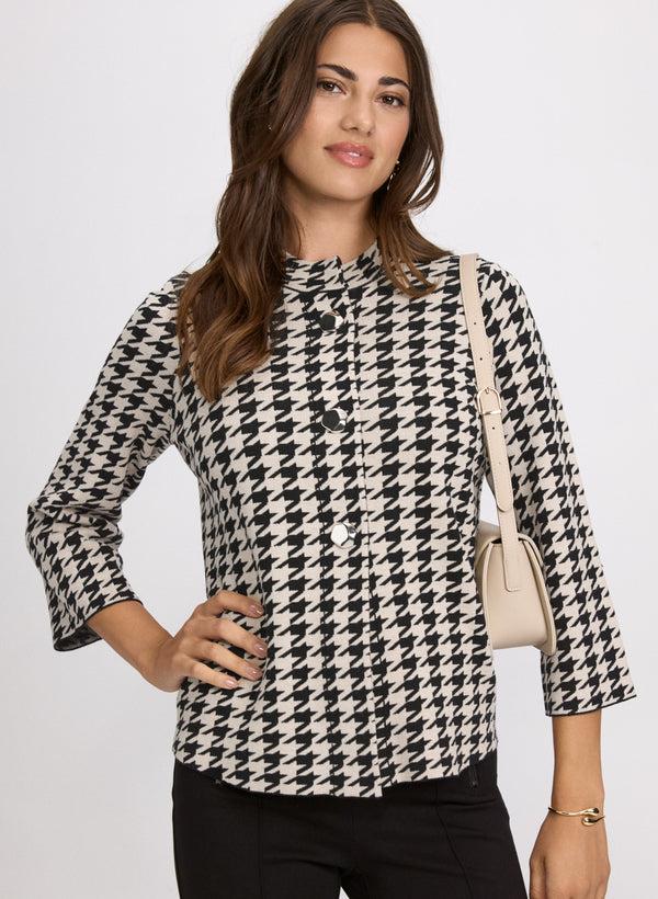 laura Printed Jacquard Knit Cardigan