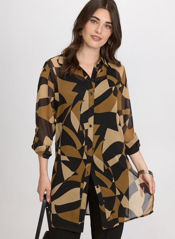 laura Printed Long Blouse