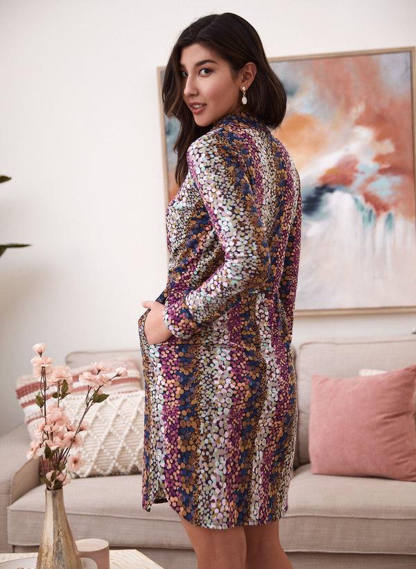 Laura Printed Long Sleeve Jersey Dress