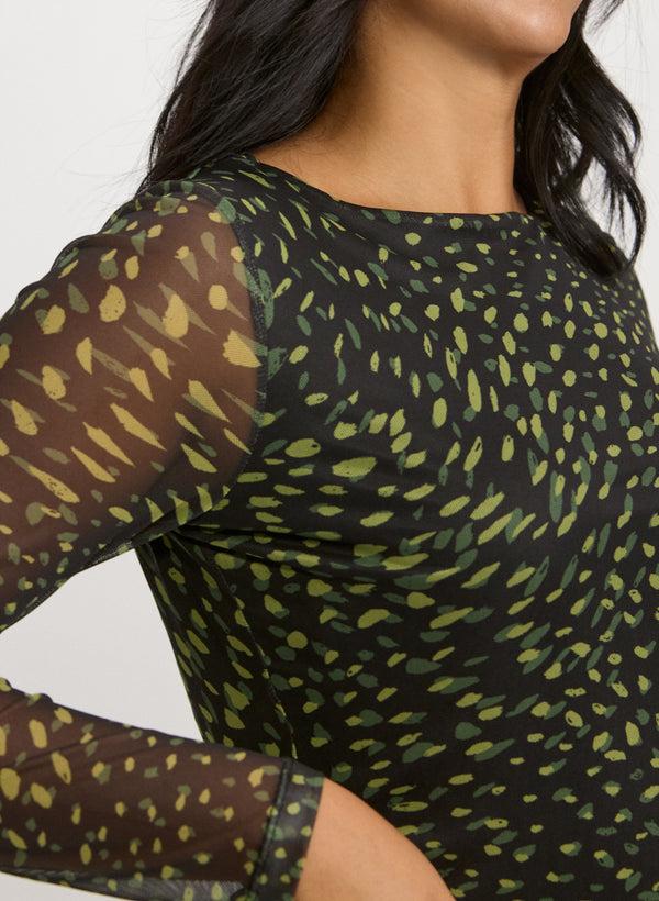 Laura Printed Mesh Top