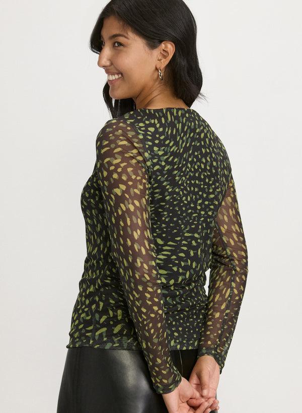 Laura Printed Mesh Top