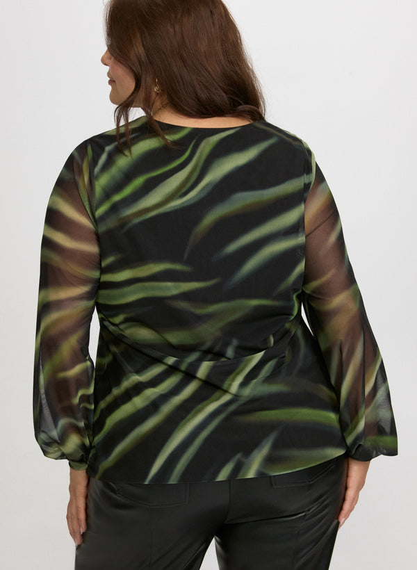 Laura Printed Mesh Top