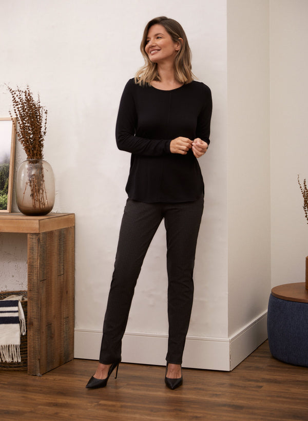 Laura Printed Pull-On Slim Leg Pants