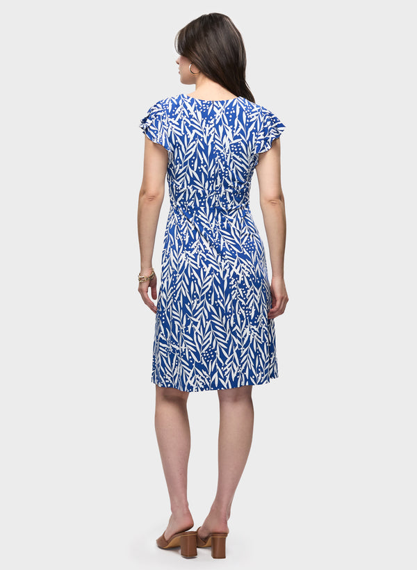 Laura Printed V-Neck Jersey Dress