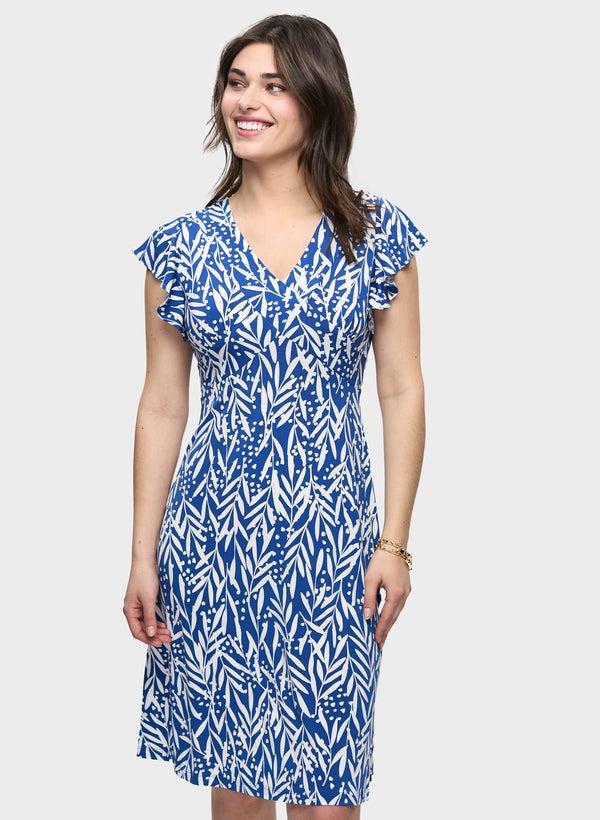 Laura Printed V-Neck Jersey Dress