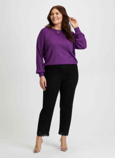 laura Puff Sleeve Top & Lace Hem Pants