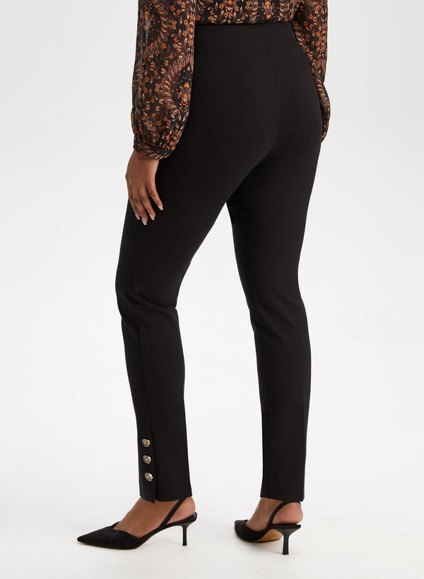 Laura Pull-On Button Detail Pants