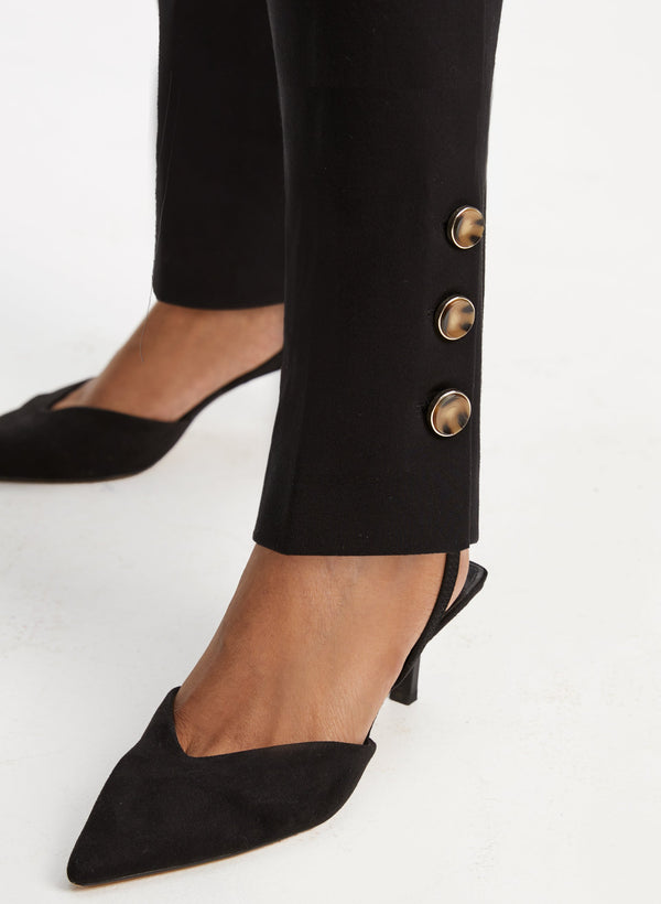 Laura Pull-On Button Detail Pants
