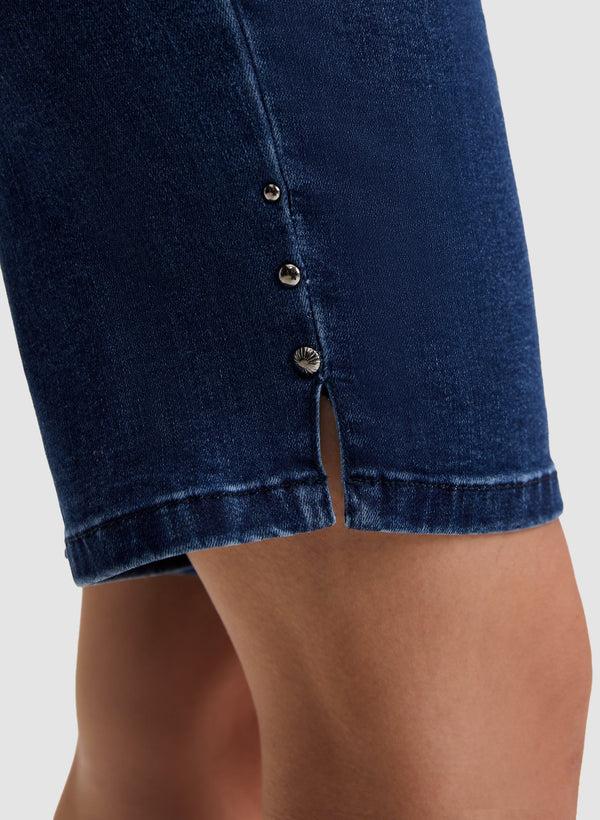 Laura Pull-On Denim Bermuda Shorts