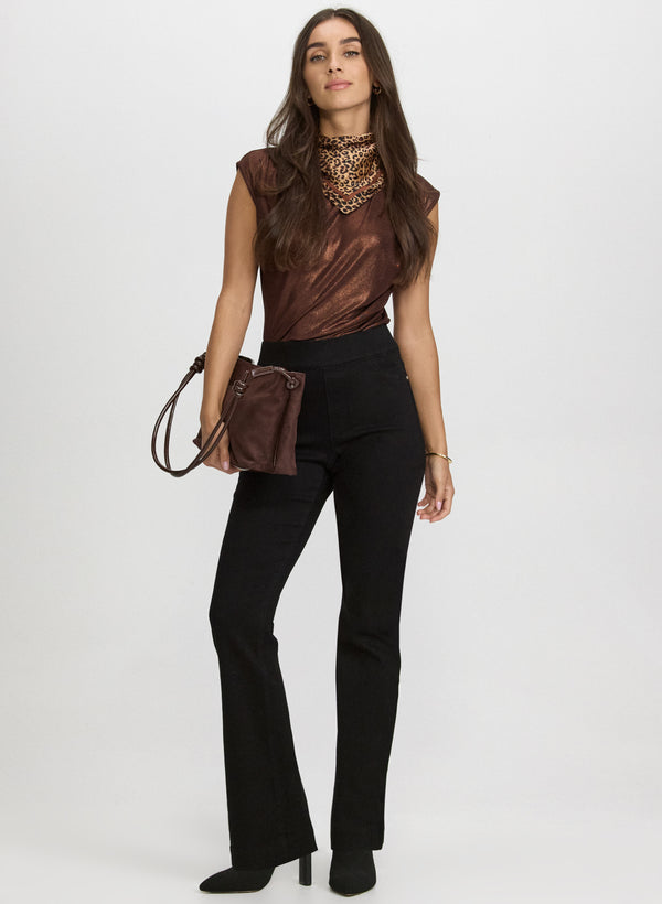 Laura Pull-On Flare-Leg Jeans