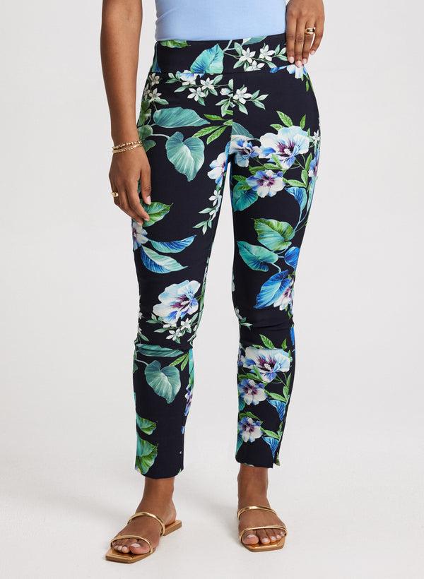 laura Pull-On Floral Ankle Pants