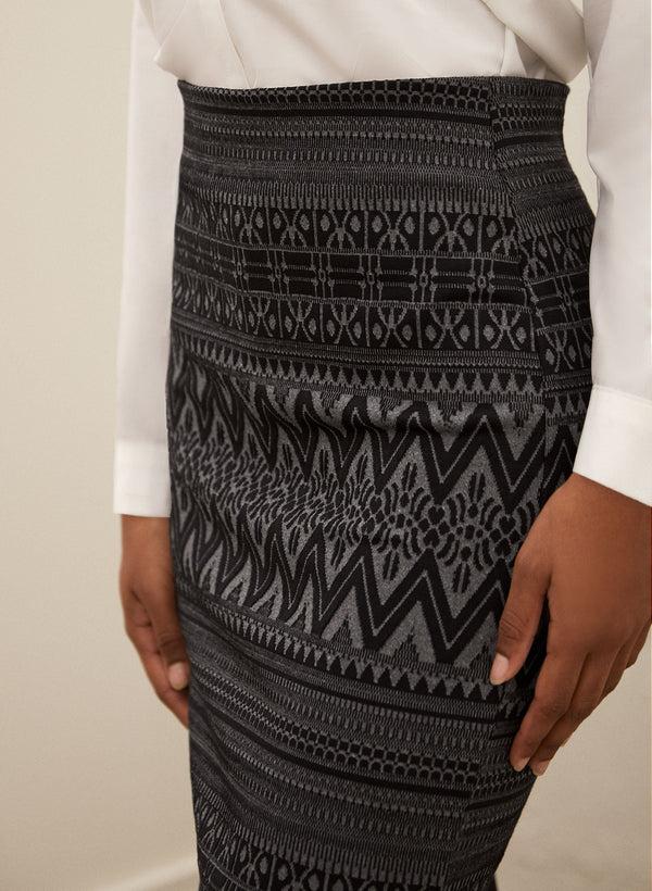 Laura Pull-On Geometric Print Pencil Skirt