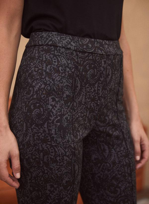 Laura Pull-On Paisley Print Pants