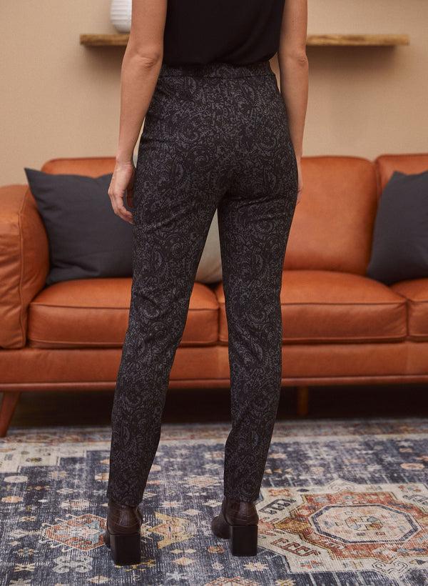 Laura Pull-On Paisley Print Pants