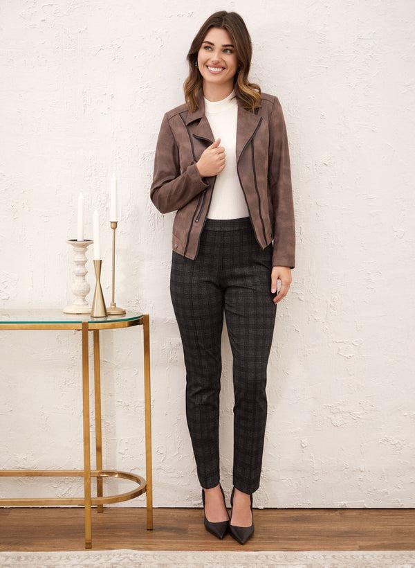 Laura Pull-On Plaid Motif Pants