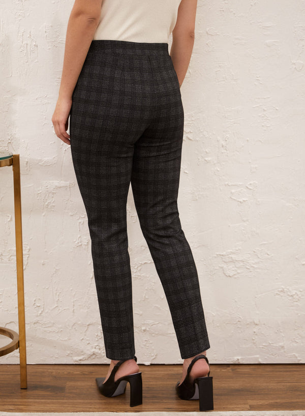 Laura Pull-On Plaid Motif Pants