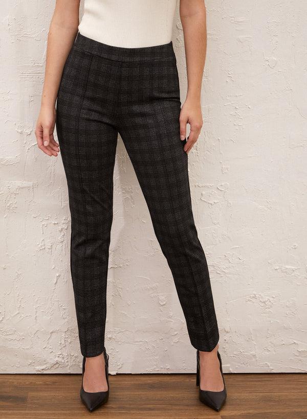 laura Pull-On Plaid Motif Pants