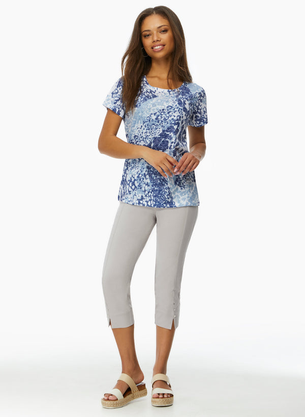 Laura Pull-On Side Slit Capris