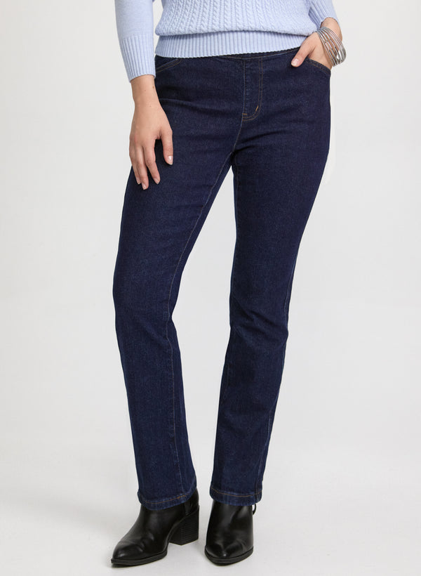 laura Pull-On Straight-Leg Jeans