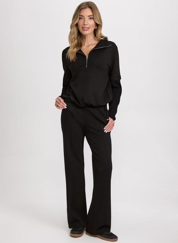 Laura Pull-On Straight-Leg Pants