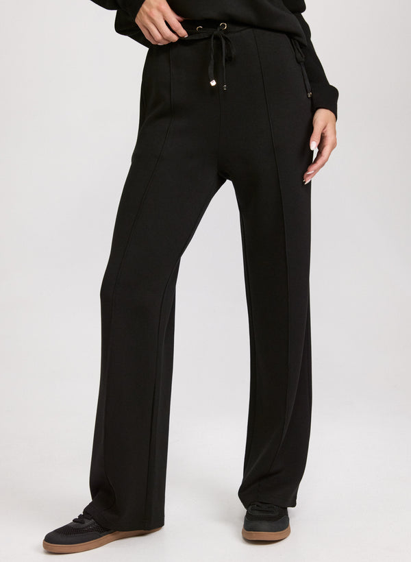 laura Pull-On Straight-Leg Pants