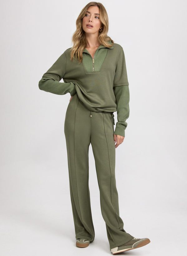 Laura Pull-On Straight-Leg Pants