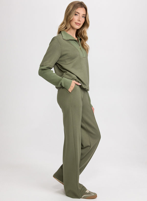 Laura Pull-On Straight-Leg Pants
