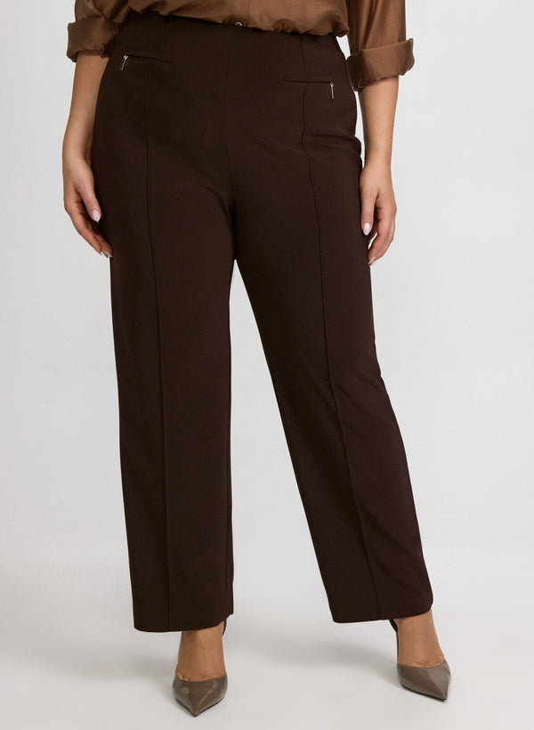 laura Pull-On Straight-Leg Pants
