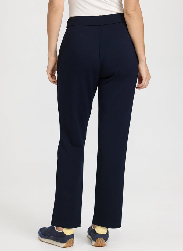 Laura Pull-On Straight-Leg Pants