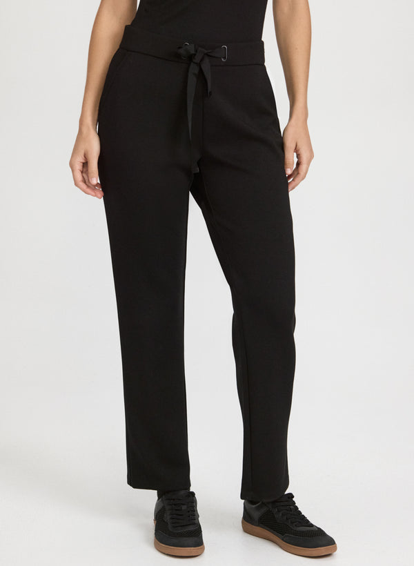 laura Pull-On Straight-Leg Pants