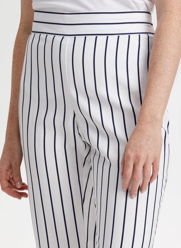 Laura Pull-on Stripe Print Straight Leg Pants