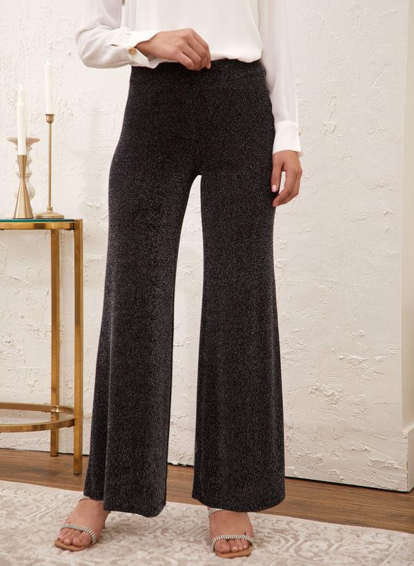 laura Pull-On Wide Leg Glitter Pants